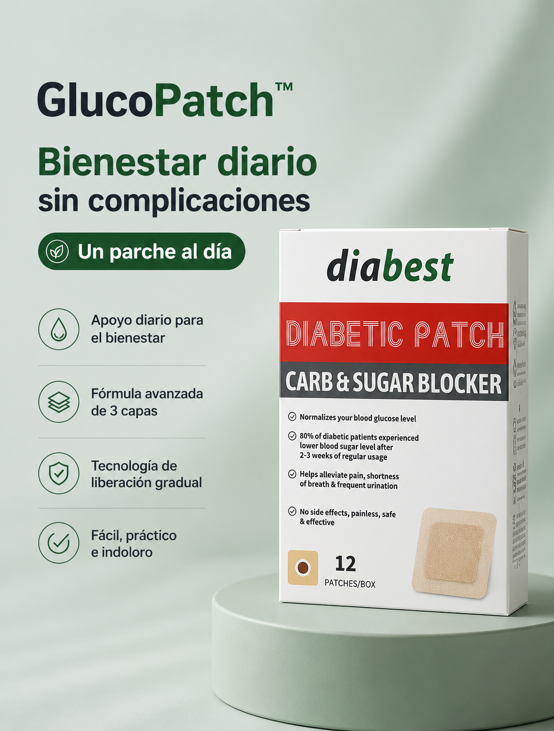 GlucoPatch™ — Bienestar diario sin complicaciones