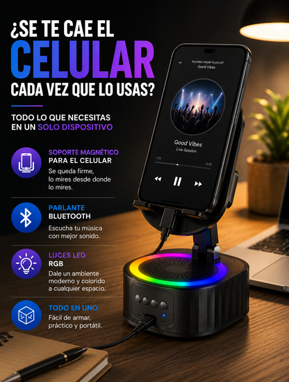 Halo™ — Soporte, parlante y luz en uno