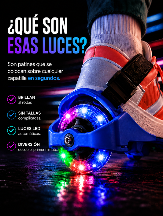 Destello — Patines con luz para cualquier zapatilla