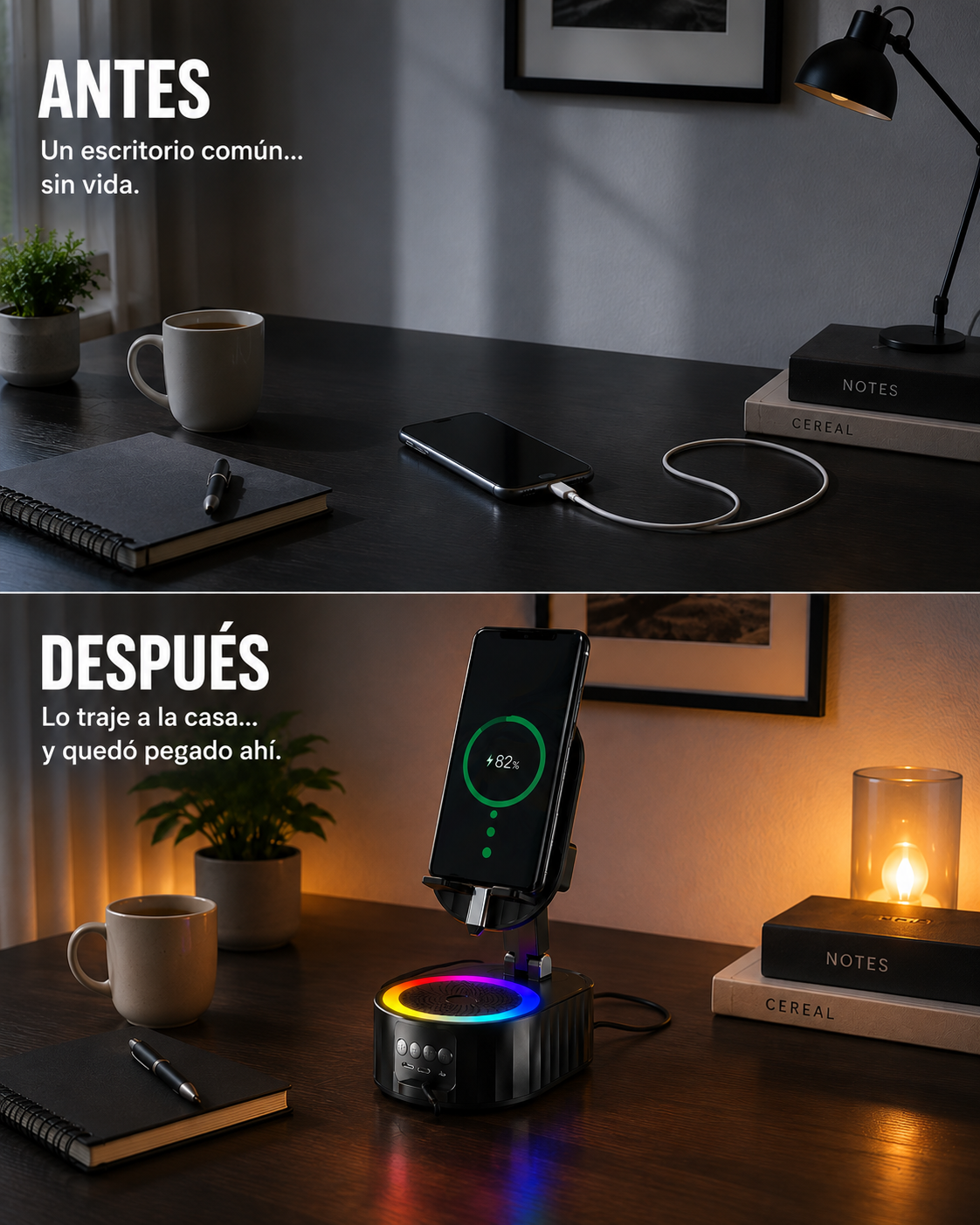 Halo™ — Soporte, parlante y luz en uno