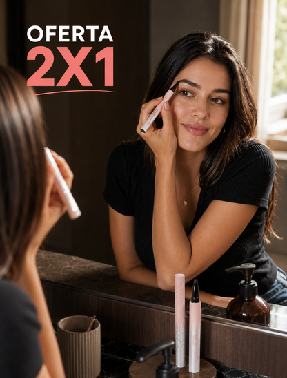 Lápiz cejas impermeable 4 puntas 2x1