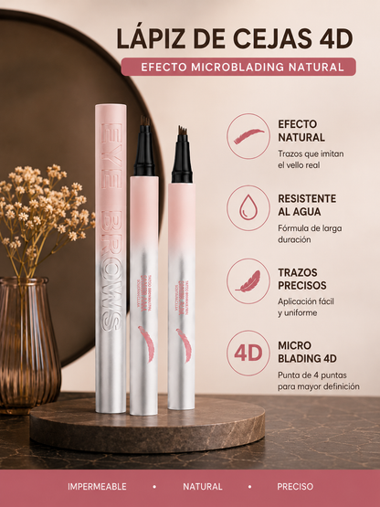 Lápiz cejas impermeable 4 puntas 2x1