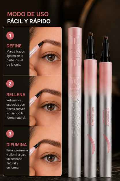 Lápiz cejas impermeable 4 puntas 2x1