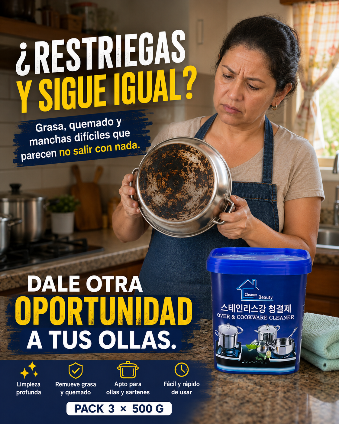 OllaBrilla — Ollas relucientes en minutos