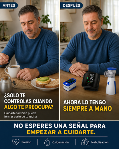Kit Tensiómetro + Nebulizador + Oxímetro