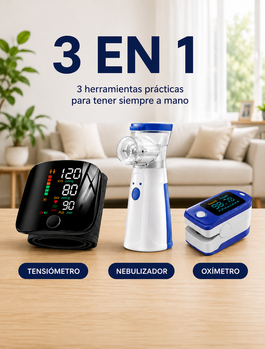 Kit Tensiómetro + Nebulizador + Oxímetro