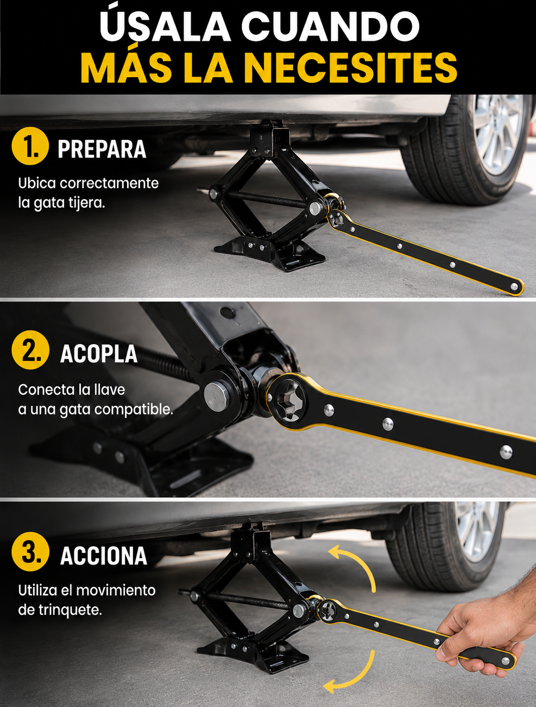Llave De Trinquete Gata emergencia Auto