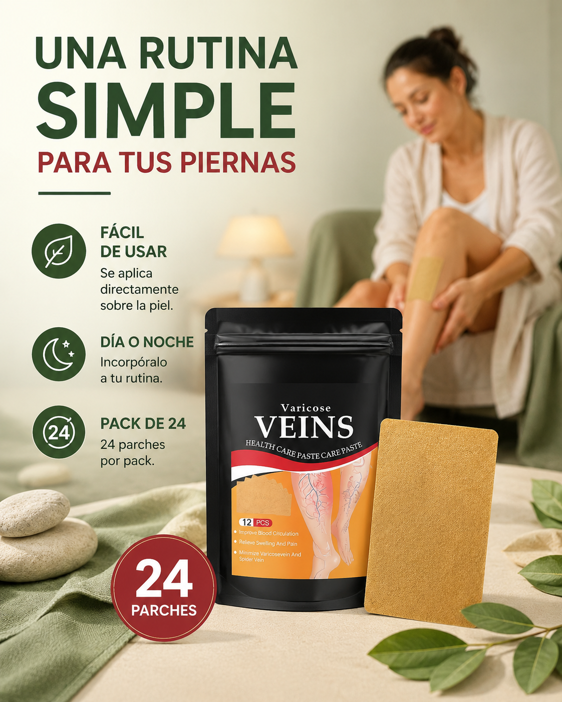 Pack 24 Parches Para Varices
