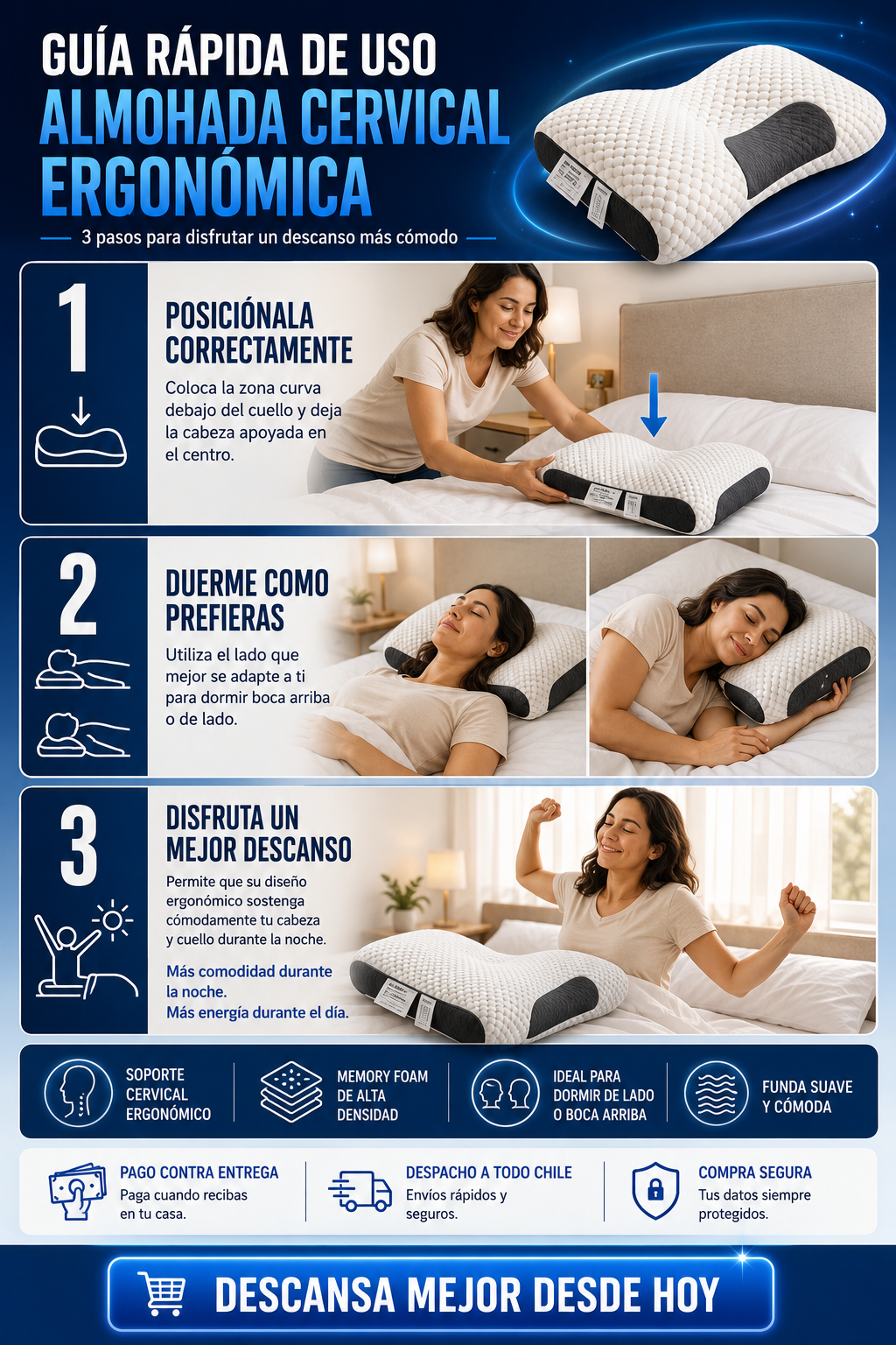 Almohada Cervical Ergonómica