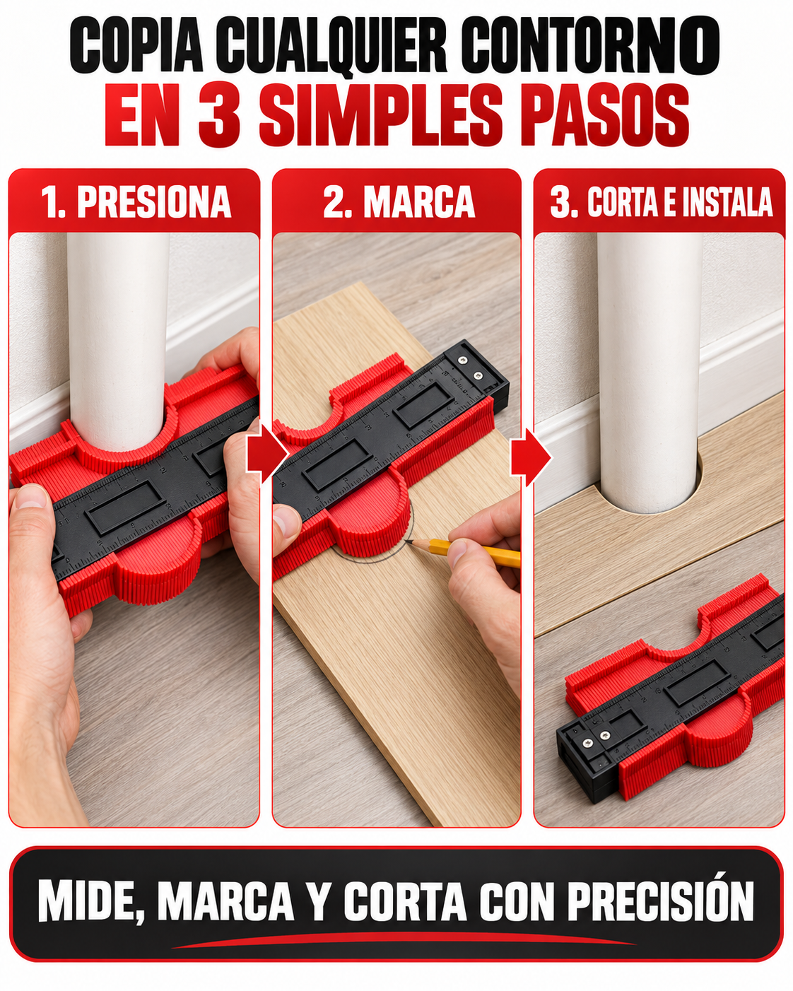 ContornoExacto - Regla Marcadora de Contornos para Porcelanato